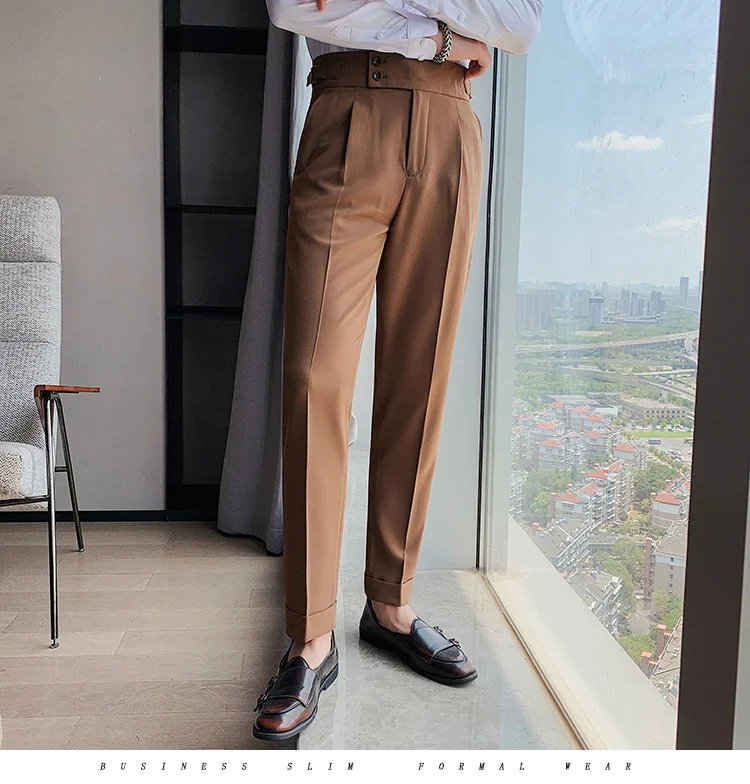 2021 moda negócios casual masculino escritório calças