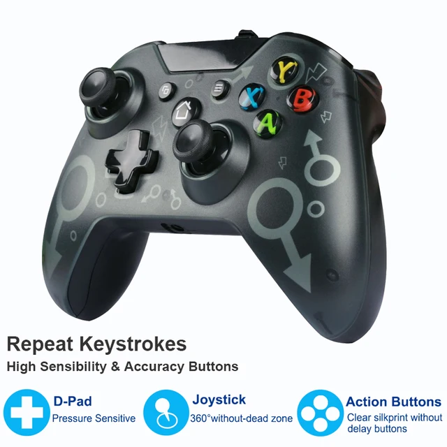 Controle com fio para Xbox one, GENAI com dupla vibração Controlador de  Jogos com fio Xbox One, Controlador de joystick USB, Gamepad com Macaco de