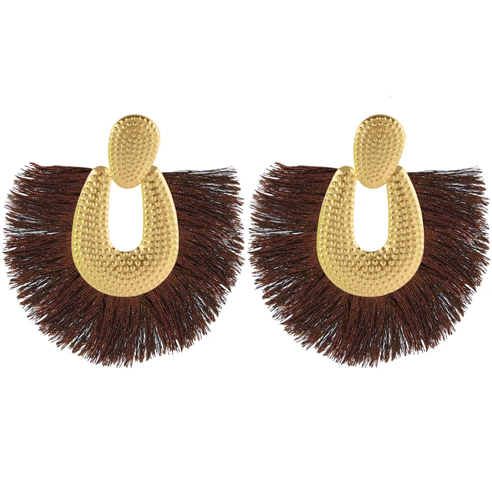 E5812Personality Women Big Tassel Drop Earrings Colorful Bohemia Dangle Earring Fashion Jewelry Ear Drop Special Design Gift CS28