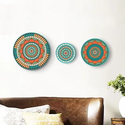 Домашний Декоративный керамический настенное украшение тарелка/Настенная подвесная тарелка - Цвет: P2P4P7 set