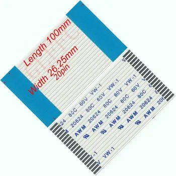 

20pin 1.25pitch 100mm-1800mm A-type Flexible Flat Cable FFC awm 20624 ROHS for TTL LCD DVD Computer