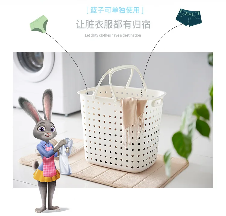 Plastic Multilayer Pulley Laundry Basket Household Bathroom Large Size Laundry Basket Debris Dirty Clothes Storage Basket
