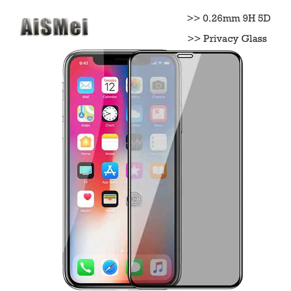 

Privacy Tempered Glass for iPhone 11 Pro MAX Anti-Peeping Glass Screen Protector on for iPhone X XR XS MAX 6 6s 7 8 Plus Film