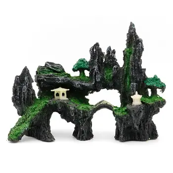 

Rockery Pavilion Aquarium Fish Tank Landscaping Decoration Vintage Home Resin Hideaway Shrimp Breeding Shelter Multiple