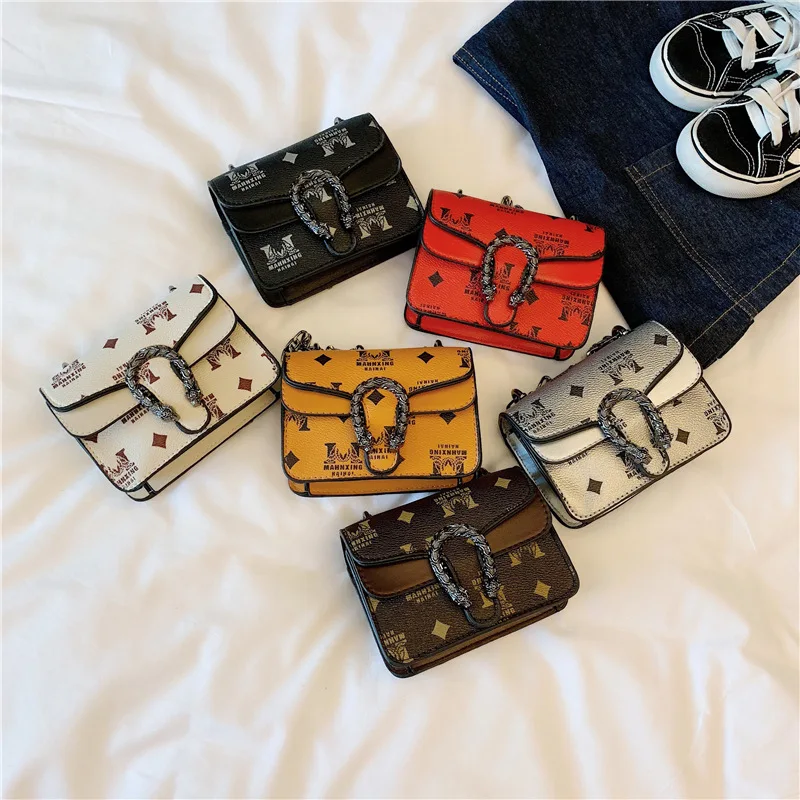 

Korean-style Children's Bags 2019 Summer Printed Pu Lettered Shoulder Bag Baby Square Sling Bag Accessories Princess Purse