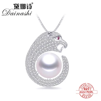 

2020 New Natural Freshwater Pearl Shiny leopard Zircon Fashion personality Pendants 925 Sterling Silver Necklace Fine Jewelry