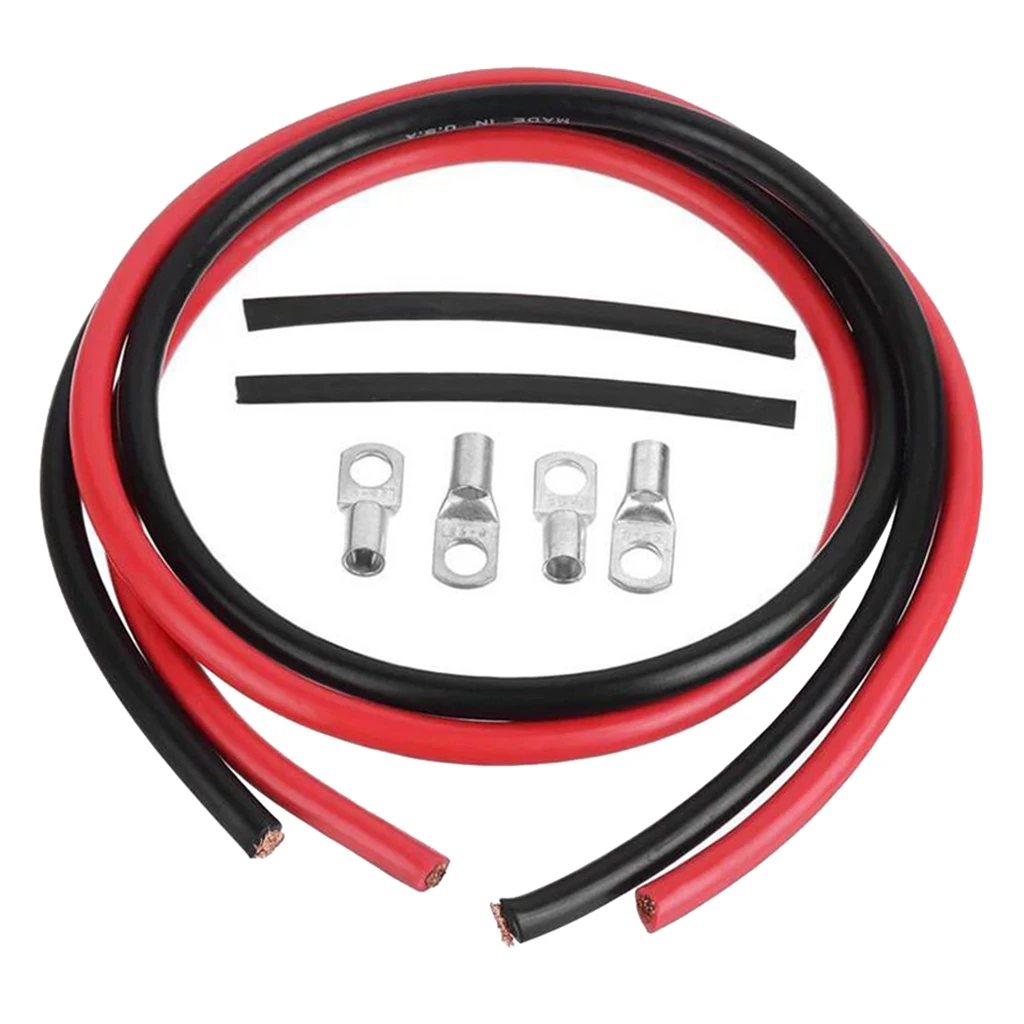 Copper Battery Ground Cable Terminal Kit Replacement 5 Gauge for RV Car Boat