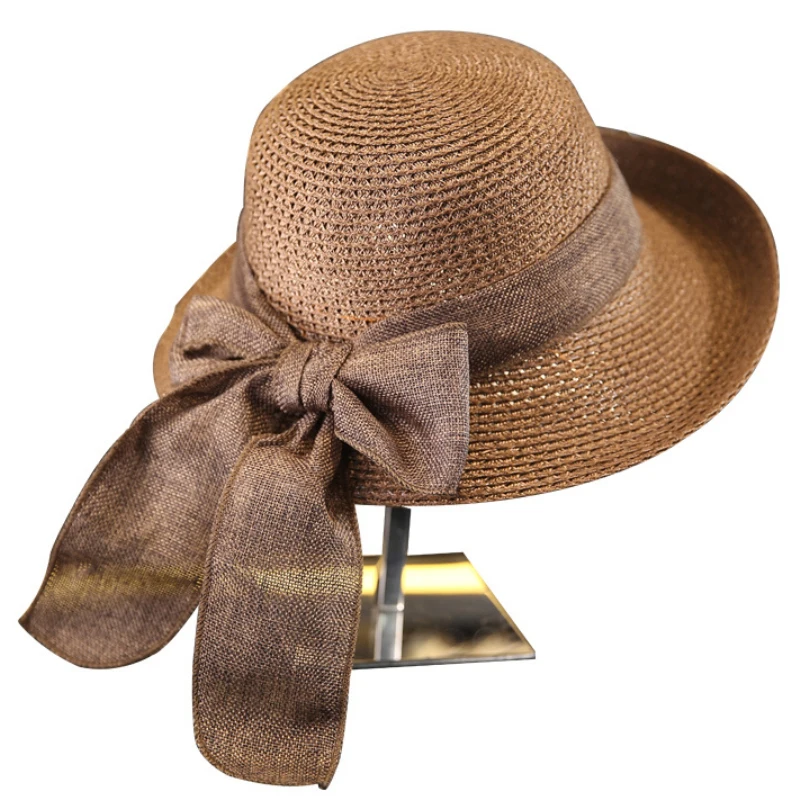 Ht2936 Straw Hat Women Wide Brim Summer 