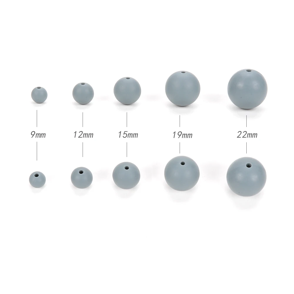 Perles rondes en Silicone pour collier de dentition, 100 pièces de 19MM, de qualité alimentaire pour bébé, sans danger pour le bricolage