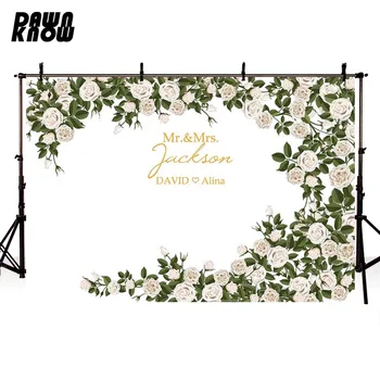 

DAWNKNOW Valentine's Day Photography Background Flower Wall Photographic Backdrops Couples Wedding Photocall Photo Studio G766