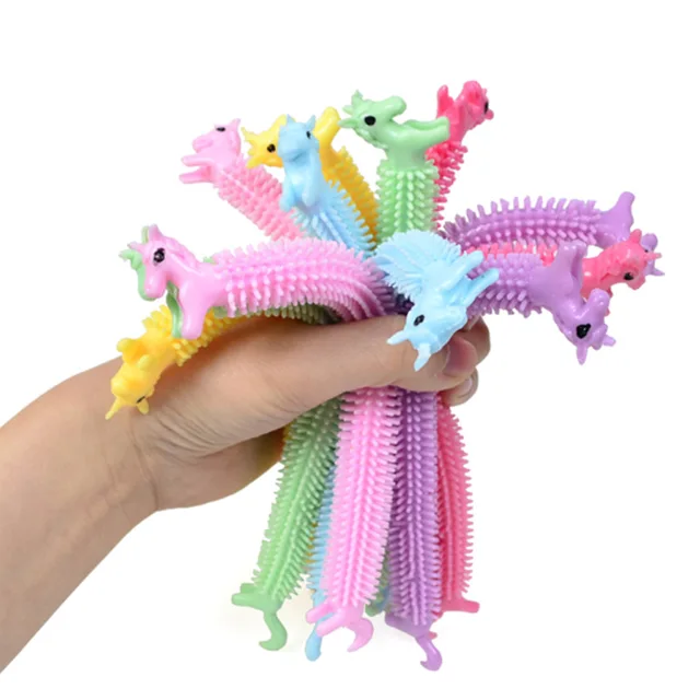 Funny Unicorn Pull Worm Noodle Fidget Toys Stretch String TPR Rope Anti Stress Toys String Stress Relief Autism Vent Toy 3