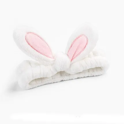 Мода Большой Кролик уха мягкие повязки для женщин девочек лук мыть лицо тюрбан макияж эластичные волосы резинки аксессуары - Цвет: 13