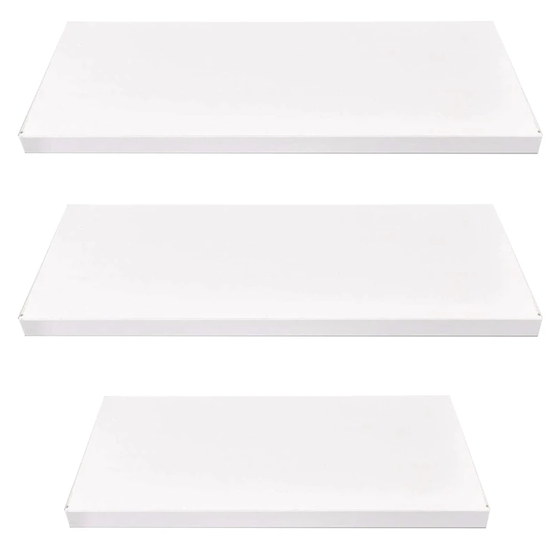 White Floating Shelves Wall Mounted Set Of 3 Wood Wall Shelves Decoration For Bathroom Bedroom Kitchen Farmhouse Office Aliexpress