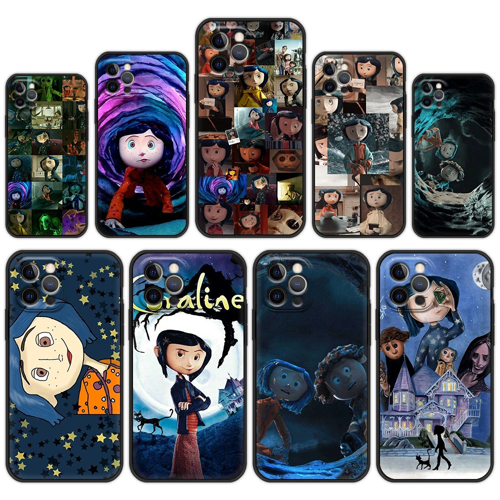 Phone Case For iPhone 13 12 11 Pro MAX XR X SE XS 7 8 Plus Luxury iPhone13 Capa Silicone Cover Coraline and the magic door Movie phone cases for iphone 11