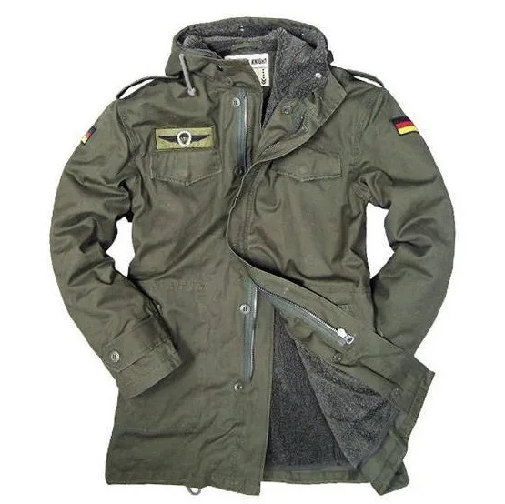 Winter Coat Fleece Lined Hood Repro New Olive German Army Parka with Liner