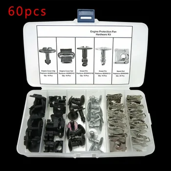 

60pcs/set Under Engine Cover Clip Fastener Spoiler Pin Nut Kit Car Internal Accessories For A4 A6 S4 Passat