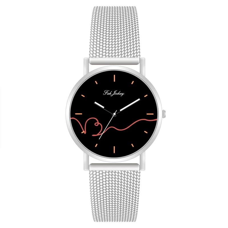 WJ-8734, новинка, модные часы для влюбленных, с сетчатой пряжкой, кварцевые наручные часы для женщин и мужчин, простые парные часы, reloj mujer masculino