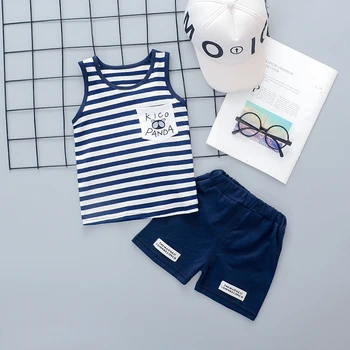 

Summer Unisex Newborn Clothes New Born Overalls Baby Clothes For Boys Striped Tshirt Baby Set Clothing
