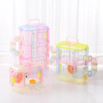

Transparent Hamster Cage Multi Layer Small Pet Cages Supplies Toy Hamster DIY Collocation Hamster House Recommended Goods