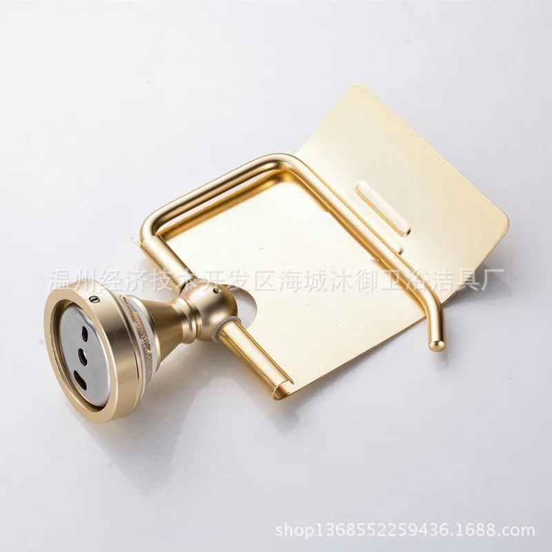 Mu yulai Sanitary Ware Space Brushed Aluminum Bathroom Hook Unit Toilet Paper Holder Tissue Box Toilet Paper Towel Holder Paper