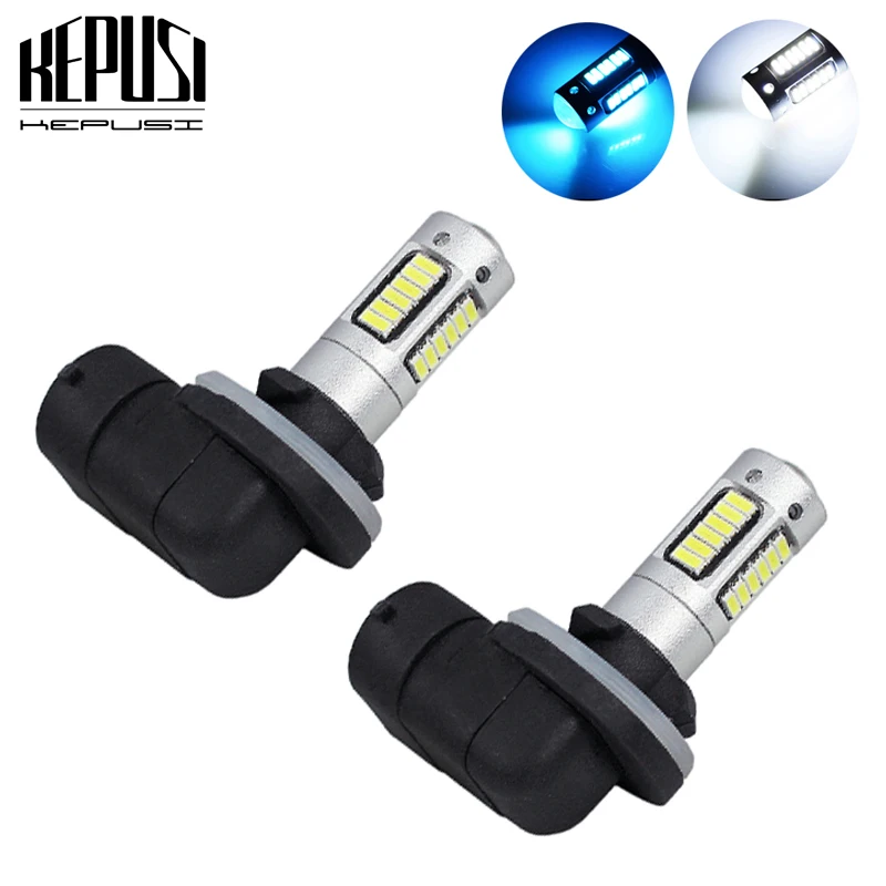2x H27 led 881 Автомобильные фары, автомобильная противотуманная лампа 30 SMD 4014, белый, голубой, автомобильный Стайлинг H27W/2