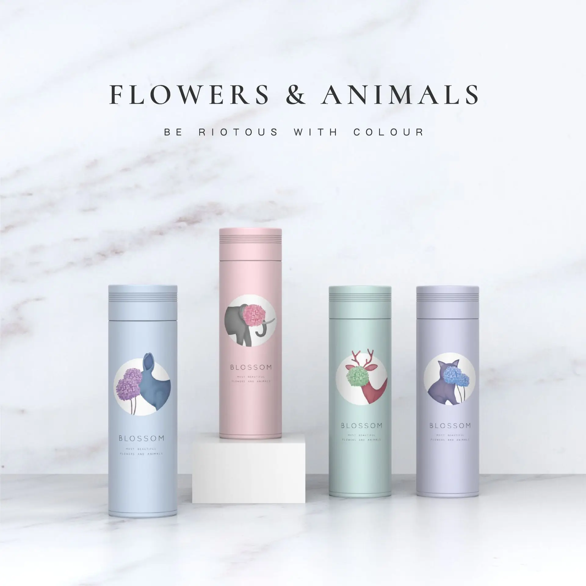 

Daily Use the Department Store Florid Insulated Stainless Steel Bottle Portable Sports Fashion Simple Spacious Insulated Glass