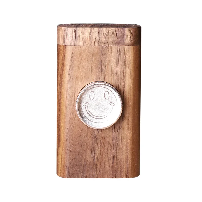 

Black walnut wooden cigarette box Wood dugout one hitter sidemill cigarette case holiday gift