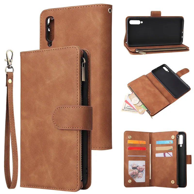 Luxury Leather Zipper Wallet Flip Phone Cases Samsung Galaxy S10 E S9 S8 Plus A70 A50 A40 A30 A20 A10 Note 9 10 Case Cover Phone Case34
