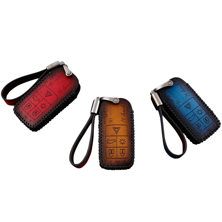 Online Car Accessories Genuine Leather Car Auto Remote Key Case Cover Holder Skin Shell Fit for Volvo S40 S60 S70 S80 S90 V40 V60 XC60