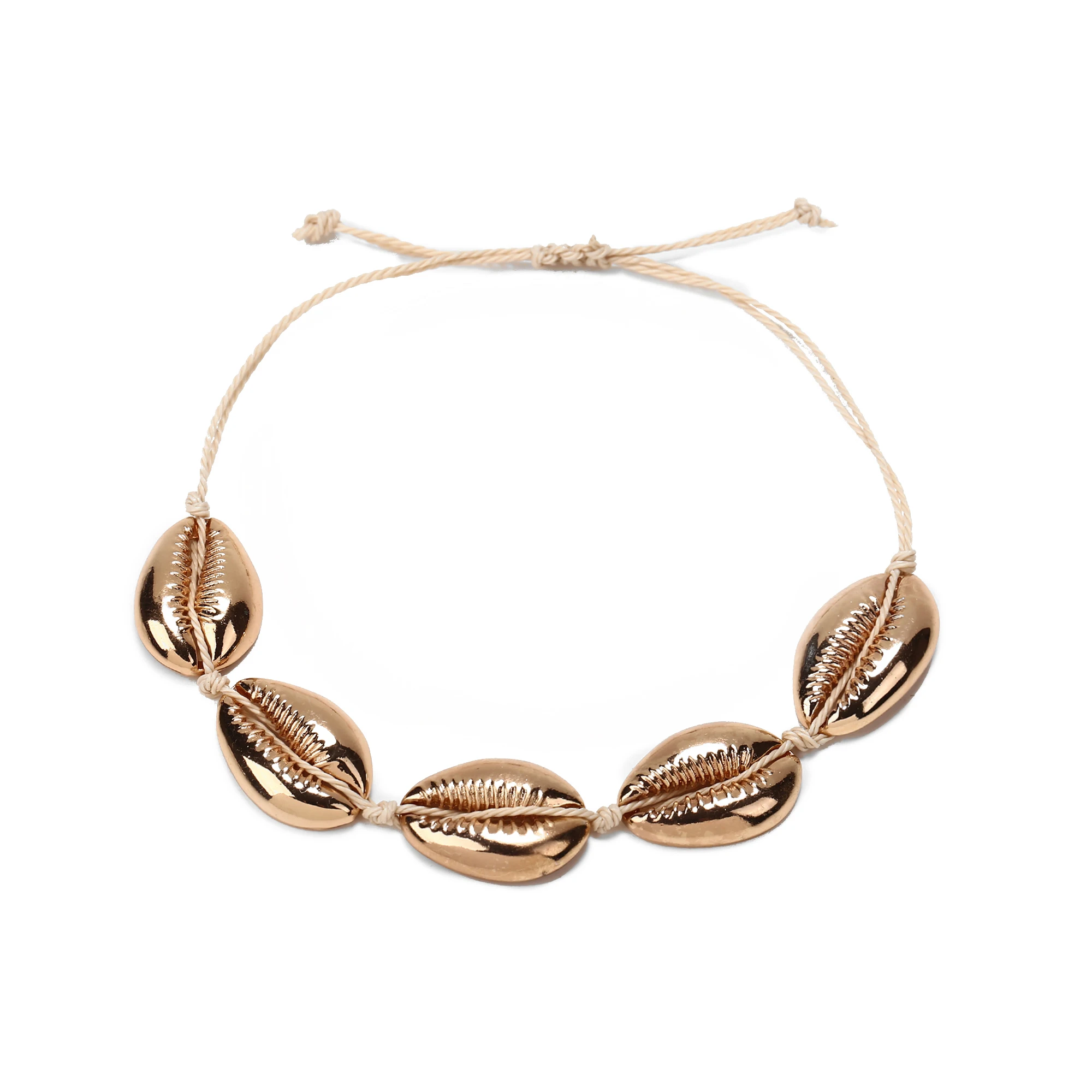Europe and the United States new cross-border alloy shell foot chain creative simple beach seaside five chains | Украшения и