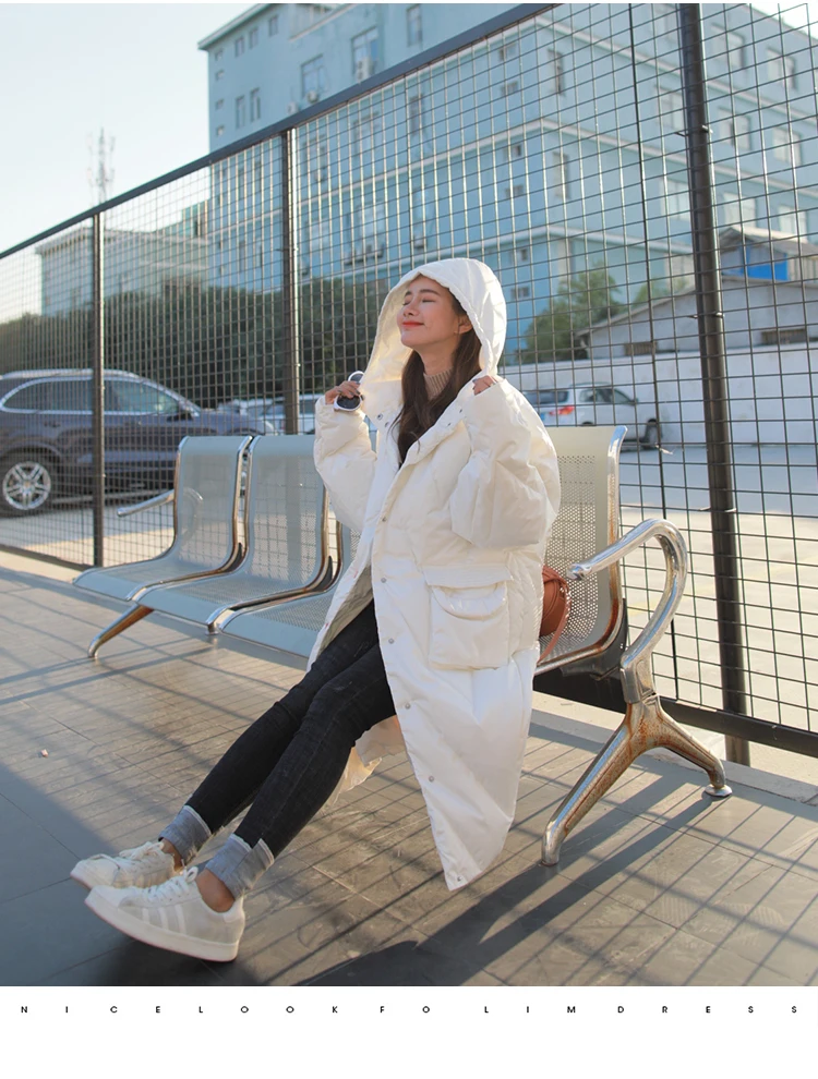 INS Cotton Coat Female Version of Mid-length New Style Winter South Korea CHIC Cotton-padded Jacket over-the-Knee Hot Selli