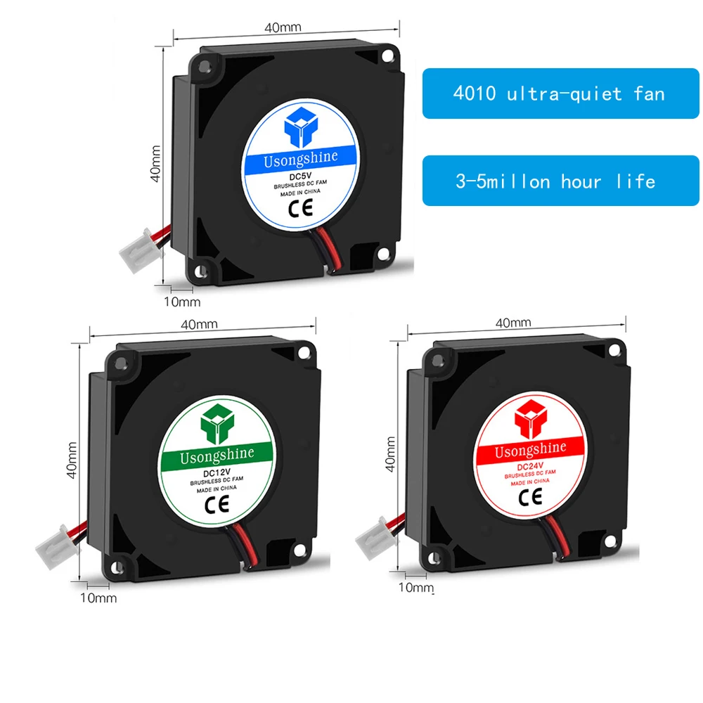 Вентилятор охлаждения 3010 4010 5010 5015 5/12/24V с бесщеточным двигателем постоянного тока вентилятора для теплоотводящий кулер охлаждения для 3D-принтеры