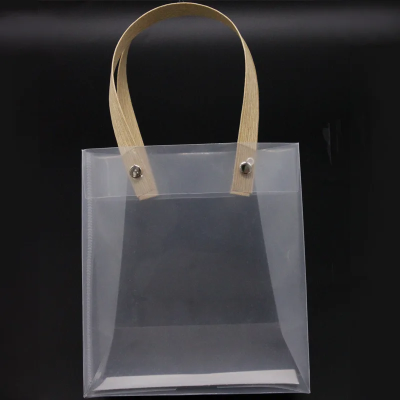 1 Pcs Translucent Plastic Frosted PP Bags with Handles Gift Wrapping Flower  Gift Packaging Bag High-quality Tote Decor Supplies - AliExpress