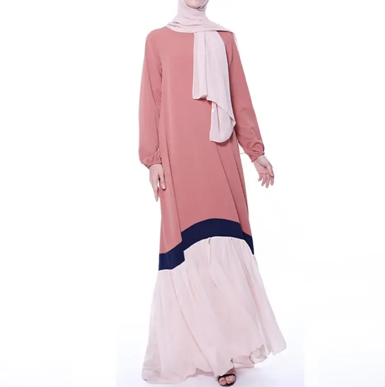 Brick red dress Vestidos abaya Турция мусульманское длинное платье для девочки кафтан пакистанский арабский хиджаб мусульманские платья Elbise одеяние мусульмане Longue Caftan Abito - Цвет: Brick red dress