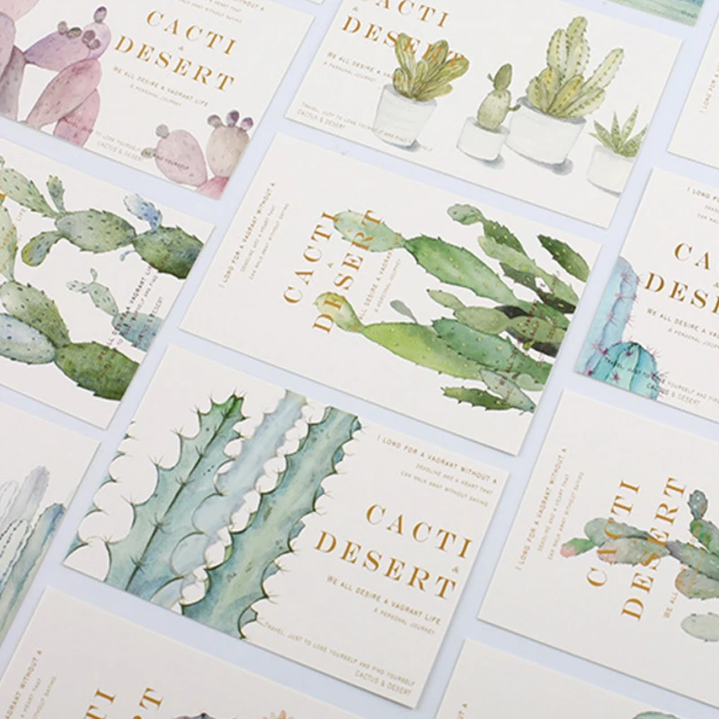 5packs/lot Lovely Wandering Cactus Boxed Postcard In Desert Book For Business Cards Christmas Birthday Card Gift Beautiful