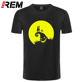 

REM Christmas Printed T Shirt Men Oversized High Quality 100% Cotton O-Neck Short Sleeve Men Casual Tee Shirt Halloween T-Shirt