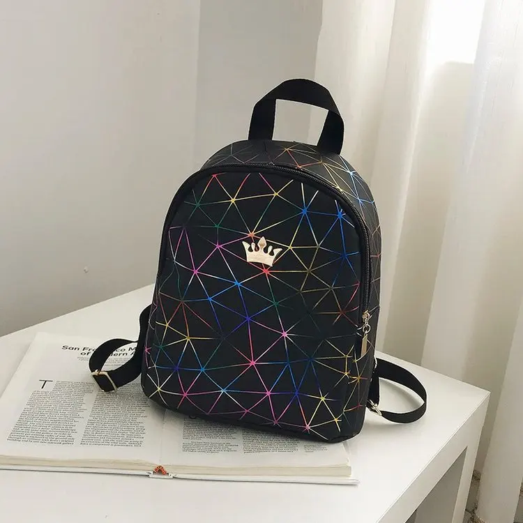 

Best Seller-Simple Glorious Versitile Fashion Colorful Crack Crown Backpack Large Amount Favorably