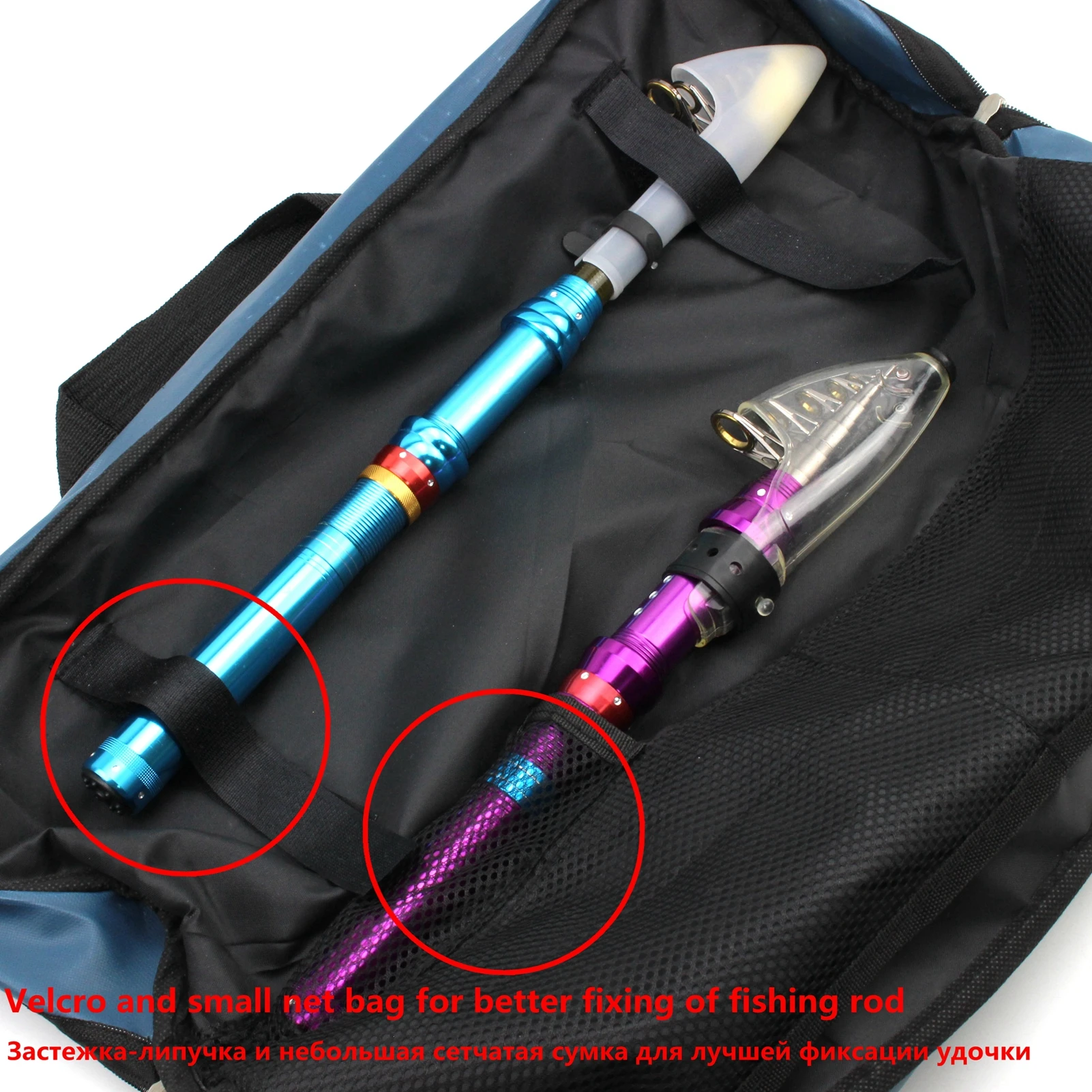 50cm 60cm length Collapsible Waterproof Fishing Bag Nylon Large Capacity  Multi-Purpose Outdoor sports Portable Fishing rod bag