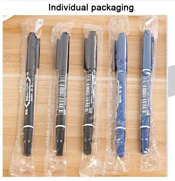 Funnydog High Quality Waterproof Permanent Dual Tip 0.5/1.0MM Nib Black Blue Red Art Marker Pen Student School Office Stationery