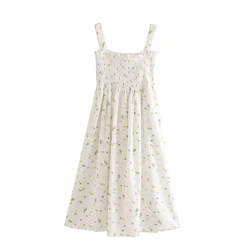 

2019 Euro Women fashion floral printing elastic sling vestidos elegant ladies chic strapless ruffles dresses DS2807