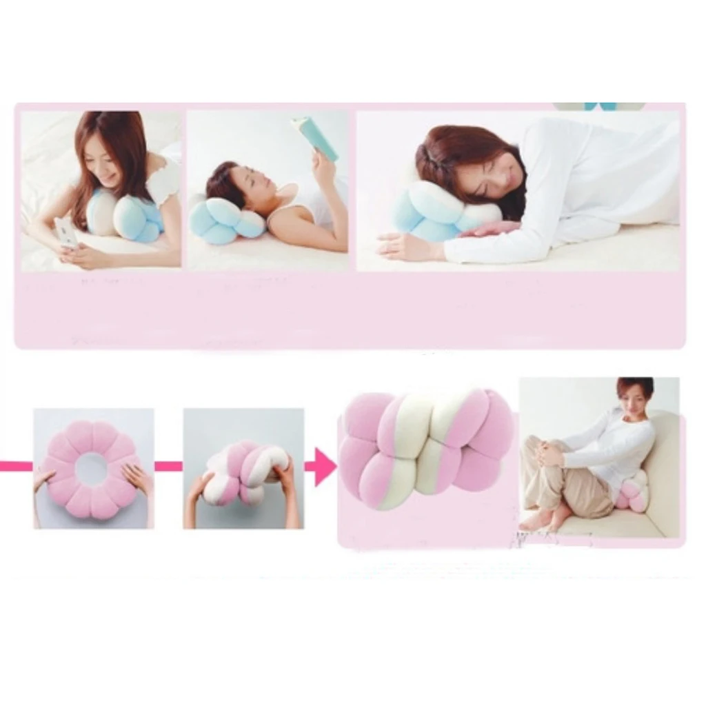 Yellow 32cm Подушка в форме цветка подушка для шеи Спорт на открытом воздухе подушка для украшения автомобиля подушка для путешествий мягкая подушка пончики подушка для сиденья - Цвет: Yellow 32cm
