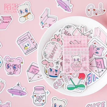 

45Pcs/SetPink Cute Alliance Paper Sticker Decoration DIY Handmade Arts Craft Sticker Christmas gift