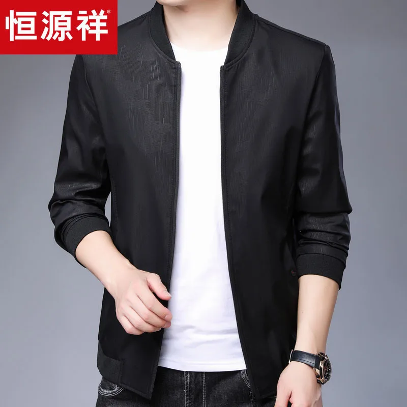 

HYX Genuine Product Autumn New Style Baseball Collar Jacket Men Middle-aged Thin Windproof Jacket Jacket