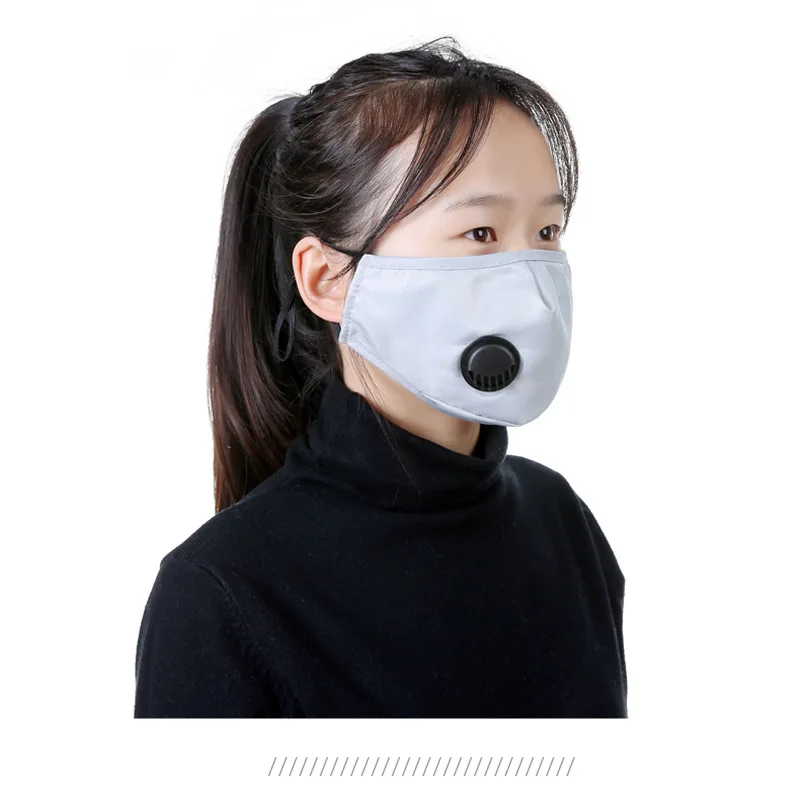 

50 pcs Breathing valve mask anti-fog and dust-proof black mask PM2.5 activated carbon washable mask