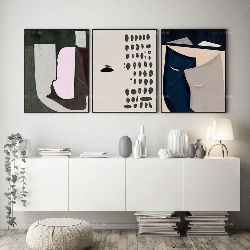 

Modern Nordic Home Decor Abstract Face Poster And Prints HD Wall Art Canvas Painting Simple Picture Living Room Decoration Frame