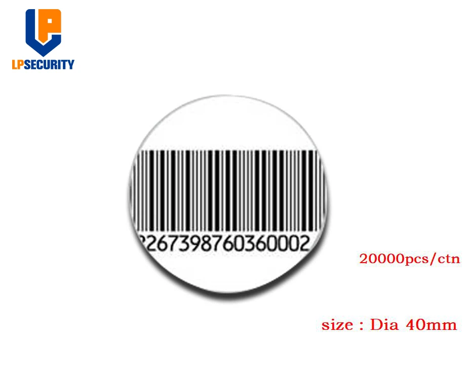 Dia 4cm 20000pcs RF 8.2Mhz EAS soft label anti theft security barcode supermarket alarm | Безопасность и защита
