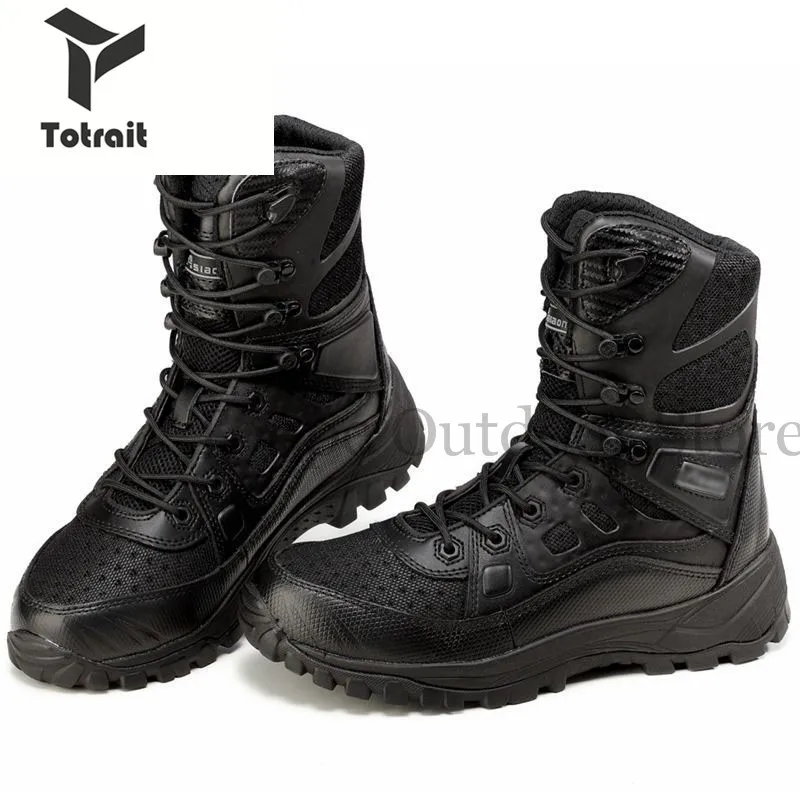 

TOtrait Men Military Tactical Boots Outdoor Hiking Desert High-top Military Desert Climbing Sport Waterproof Shoes Ankle Boots