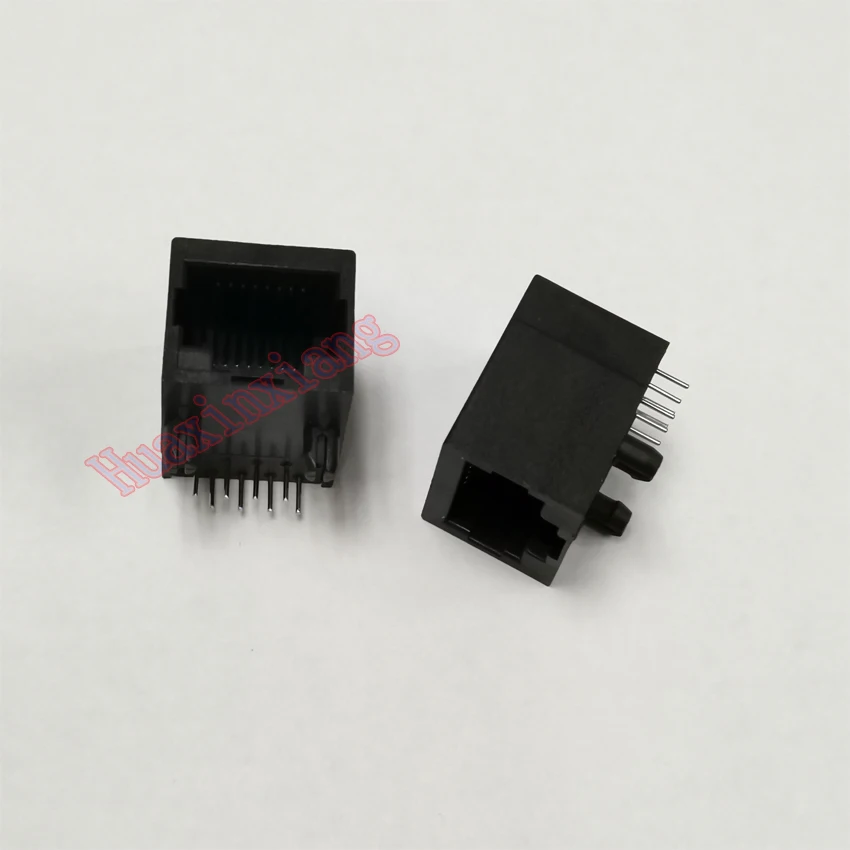 50 шт./лот черный RJ45 8P8C разъем пластиковый PCB монтажный сетевой интернет модульный