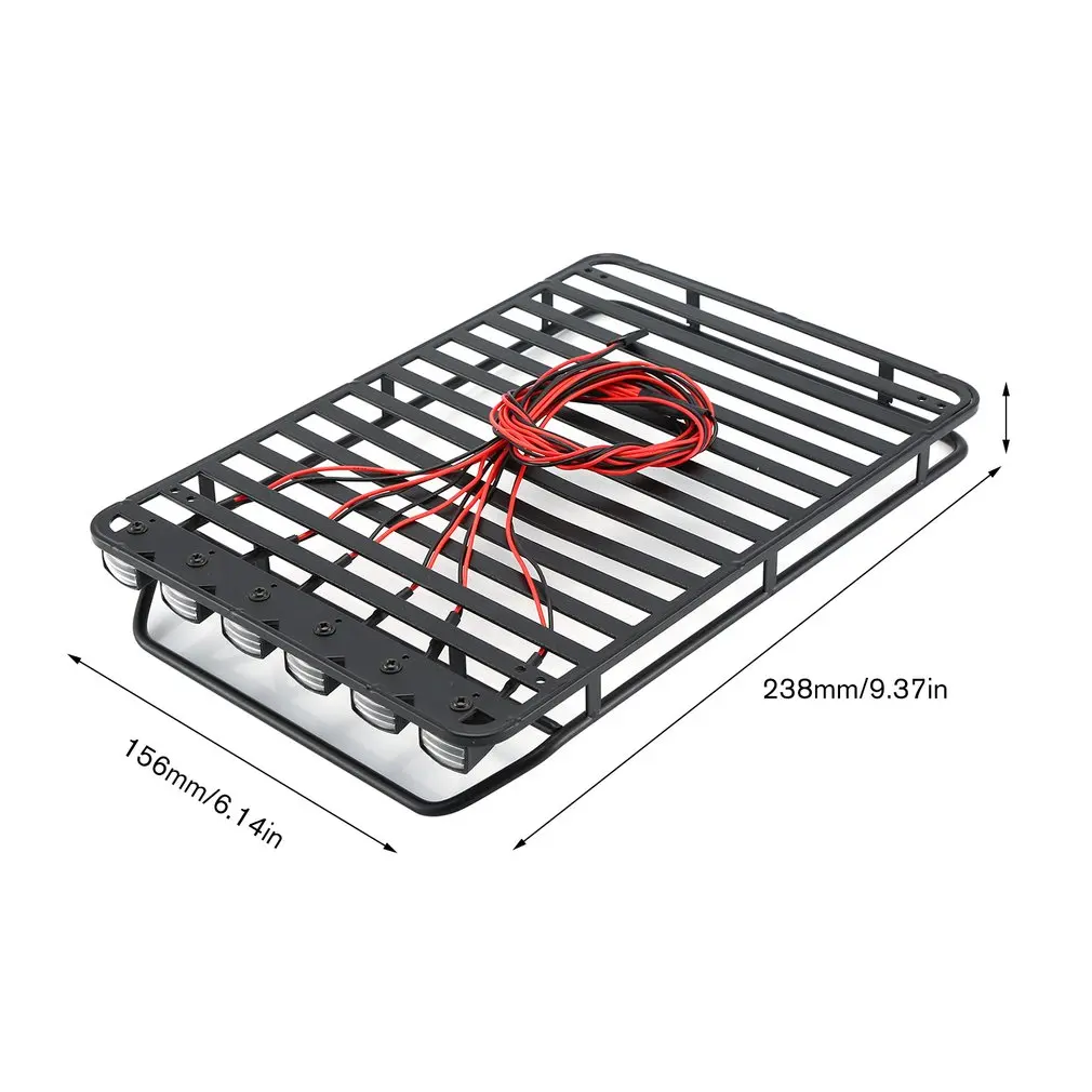 Багажник на крышу Чемодан Перевозчик с 6 белый светодиодный светильник бар для 1/10 RC грузовик на гусеничном ходу D90 осевой SCX10 90046 D110 модель игрушка