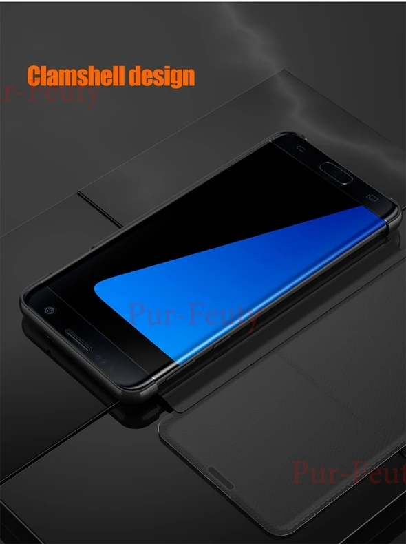 Чехол для samsung Galaxy S7 G930FD прозрачный зеркальный смарт-держатель-книжка защита Модный чехол для samsung Galaxy S7 SM-G930fd